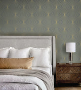 Gem Geometric Grey and Metallic Gold by NextWall Peel & Stick Geometric Peel & Stick Wallpaper – NextWall NW53105-Sample