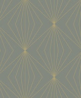 Gem Geometric Grey and Metallic Gold by NextWall Peel & Stick Geometric Peel & Stick Wallpaper – NextWall NW53105-Sample
