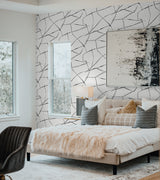 Inkwork Abstract Ebony & Eggshell by NextWall Peel & Stick Abstract Wallpaper – NextWall NW53200