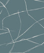 Abstract inkwork-style white lines on a blue dusk background peel and stick wallpaper.