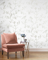 Songbird Chinoiserie Nickel by NextWall Peel & Stick Peel & Stick Wallpaper – NextWall NW53400