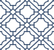 Navy blue lattice geometric peel and stick wallpaper on a white ground