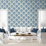 Grassland Palm Coastal Blue by NextWall Peel & Stick Peel & Stick Wallpaper – NextWall NW53802