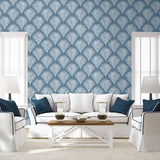 Grassland Palm Blue Lagoon by NextWall Peel & Stick Botanical Peel & Stick Wallpaper – NextWall NW53812