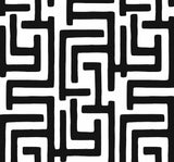 Graphic Maze black and white geometric maze peel and stick wallpaper