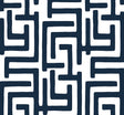 Graphic Maze dark blue geometric maze peel and stick wallpaper pattern.