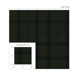 Tailor Plaid neutral beige plaid peel and stick wallpaper shown in a bedroom setting