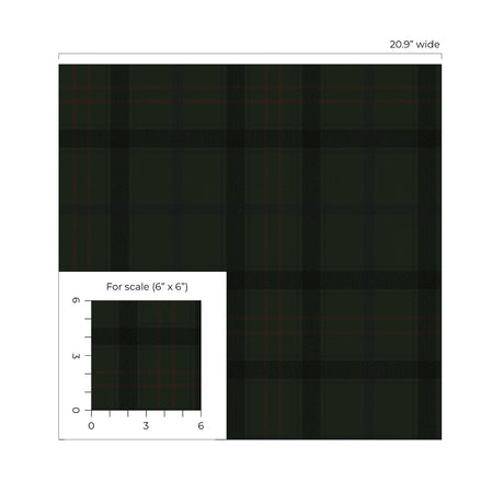 Tailor Plaid neutral beige plaid peel and stick wallpaper shown in a bedroom setting