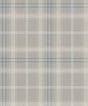 Tailor Plaid peel and stick wallpaper in grey with blue plaid lines