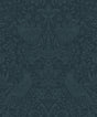 Slate blue tonal bird-and-botanical vintage peel and stick wallpaper pattern