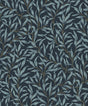 Willow Trail Aegean blue leafy botanical peel and stick wallpaper pattern