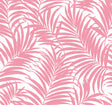 Pink palm frond botanical peel and stick wallpaper pattern