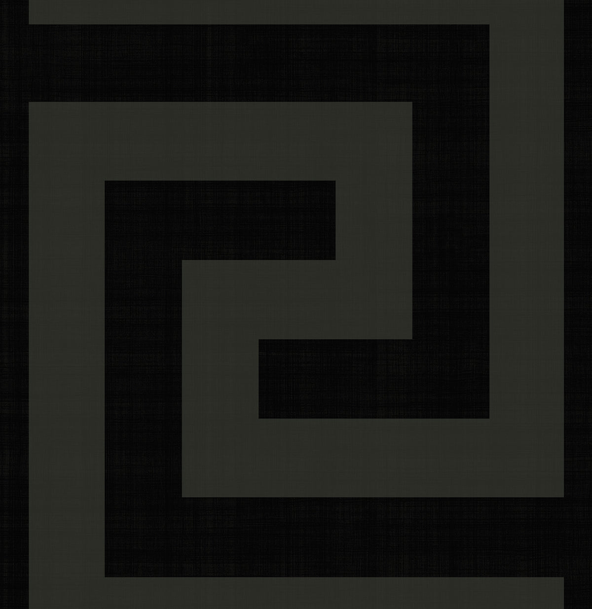 Maze Geo peel and stick geometric wallpaper in ebony and graphite with a metallic finish