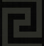Maze Geo peel and stick geometric wallpaper in ebony and graphite with a metallic finish