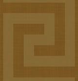 Maze Geo peel and stick wallpaper in antique gold metallic geometric maze pattern