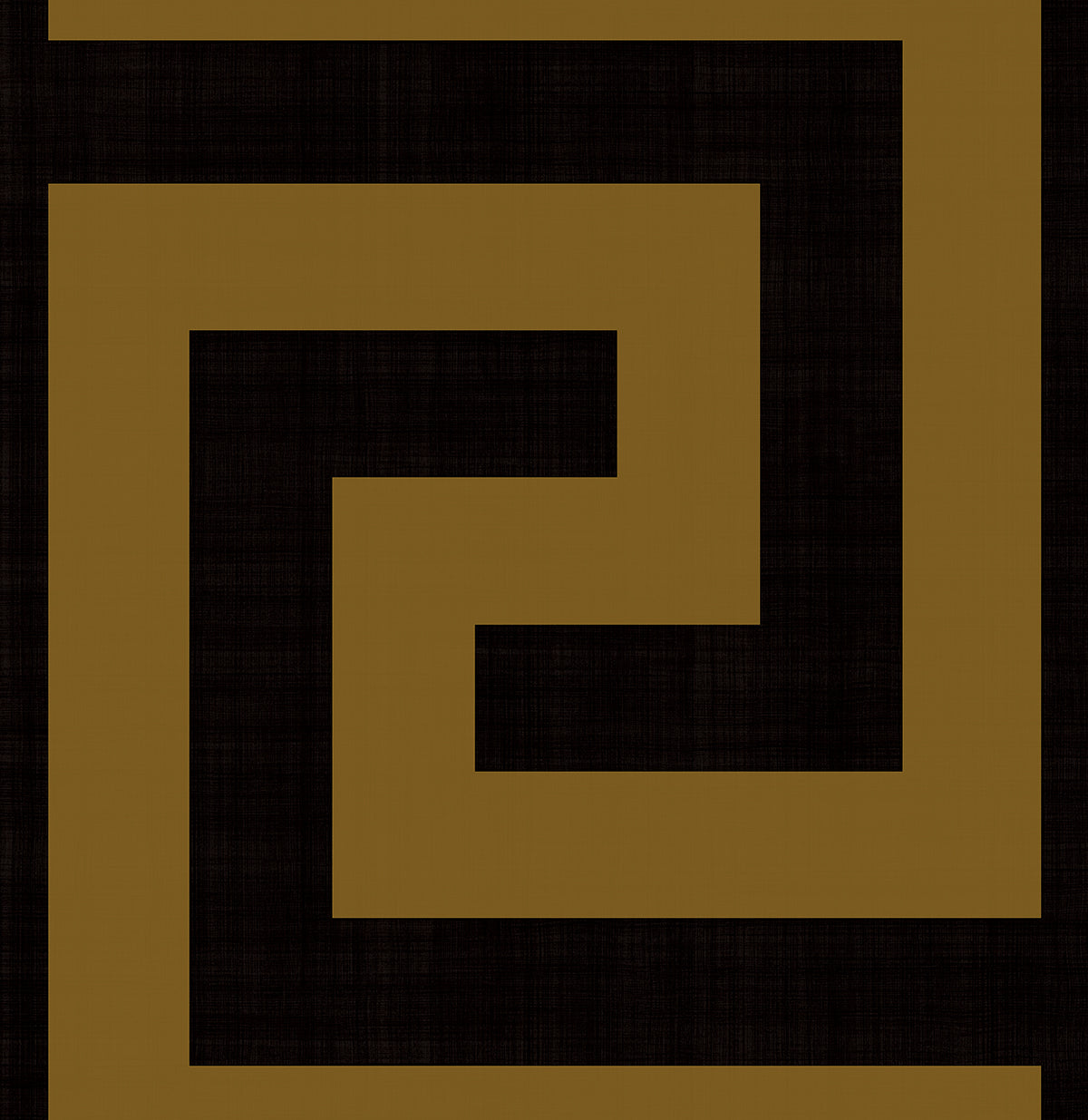 Maze Geo ebony and gold geometric maze peel and stick wallpaper