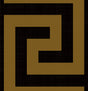 Maze Geo ebony and gold geometric maze peel and stick wallpaper