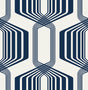 Striped Geo geometric peel & stick wallpaper in Blue Sapphire by NextWall (NW55312).