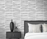 Wave Lines Black by NextWall Peel & Stick Matte Vinyl Abstract Wallpaper – NextWall NW55600