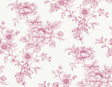 Pink sketched floral peel and stick wallpaper pattern on a light background