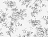 Sketched Floral Grey by NextWall Peel & Stick Floral Peel & Stick Wallpaper – NextWall NW55708-Sample