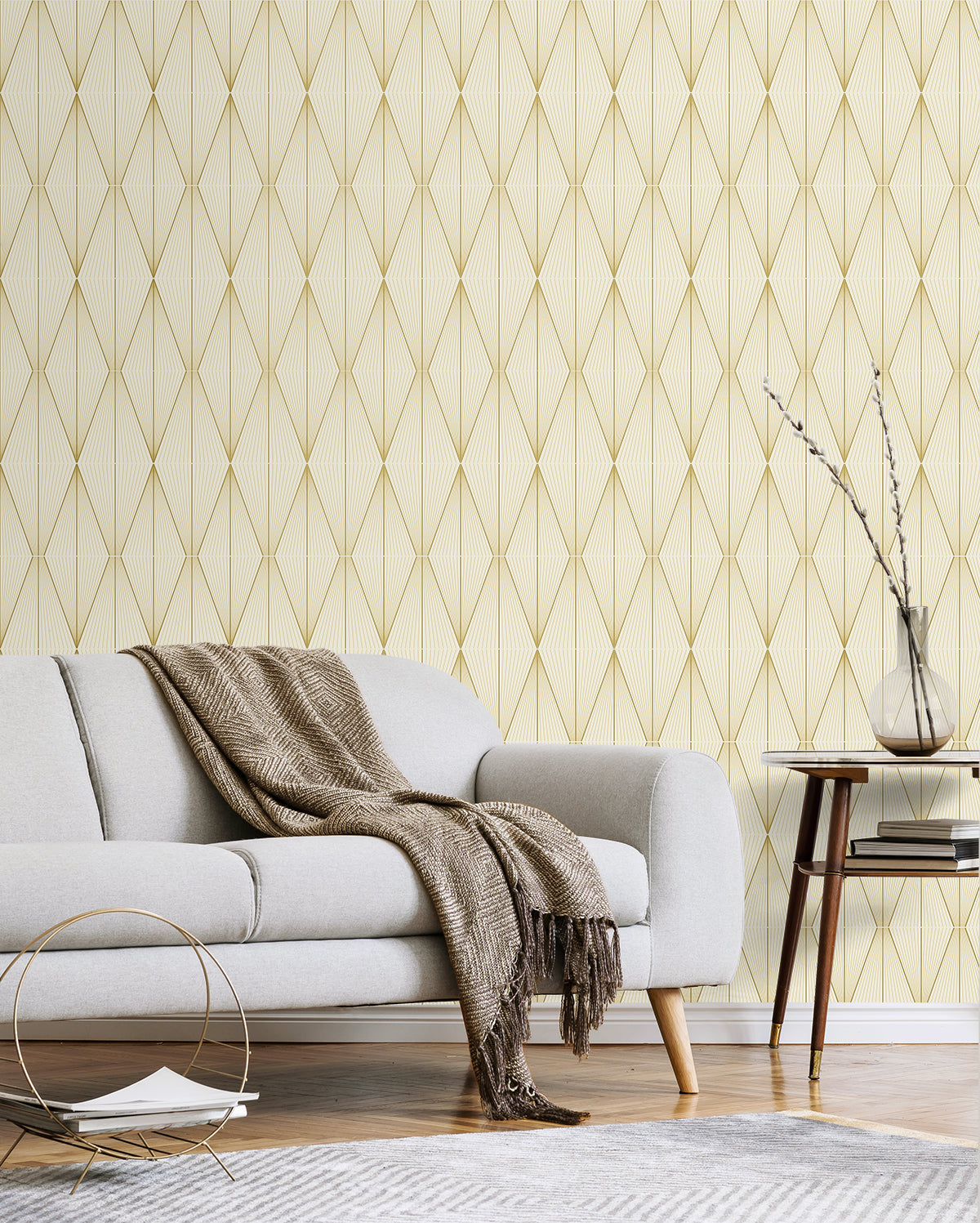Geo Diamond Goldenrod by NextWall Peel & Stick Geometric Peel & Stick Wallpaper – NextWall NW55805