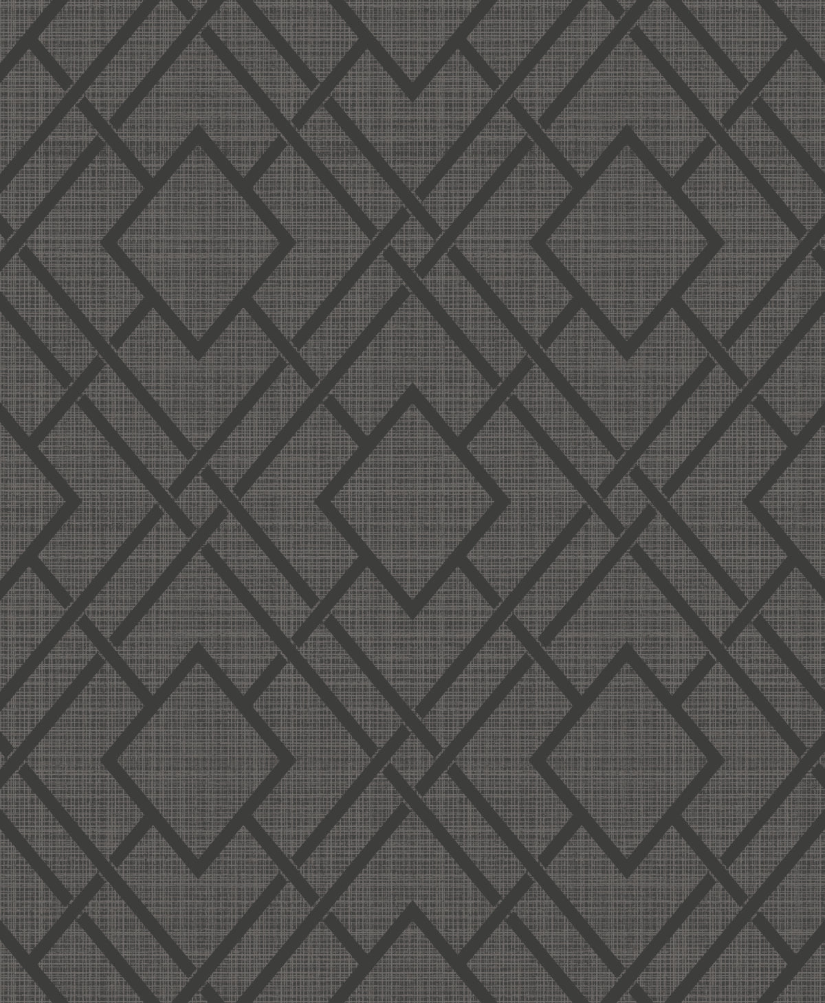 Diamond Trail pewter and charcoal metallic geometric peel and stick wallpaper