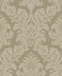 Charnay Damask peel and stick wallpaper in metallic champagne with glitter finish