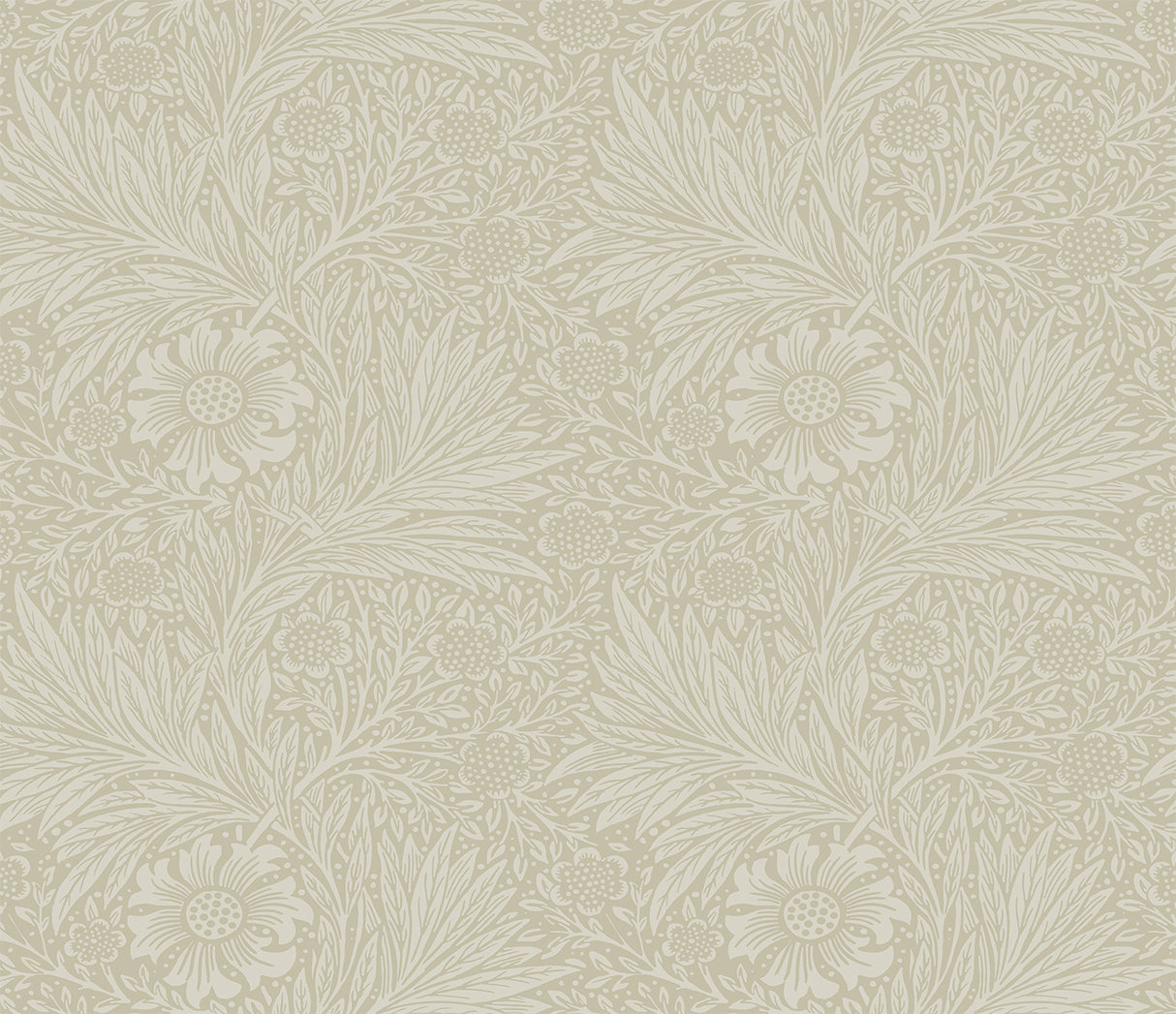 Marigold Garden neutral vintage floral peel and stick wallpaper pattern