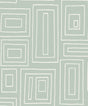 Rectangle Geo peel and stick wallpaper in Aloe Green with white hand-drawn rectangular geometric pattern