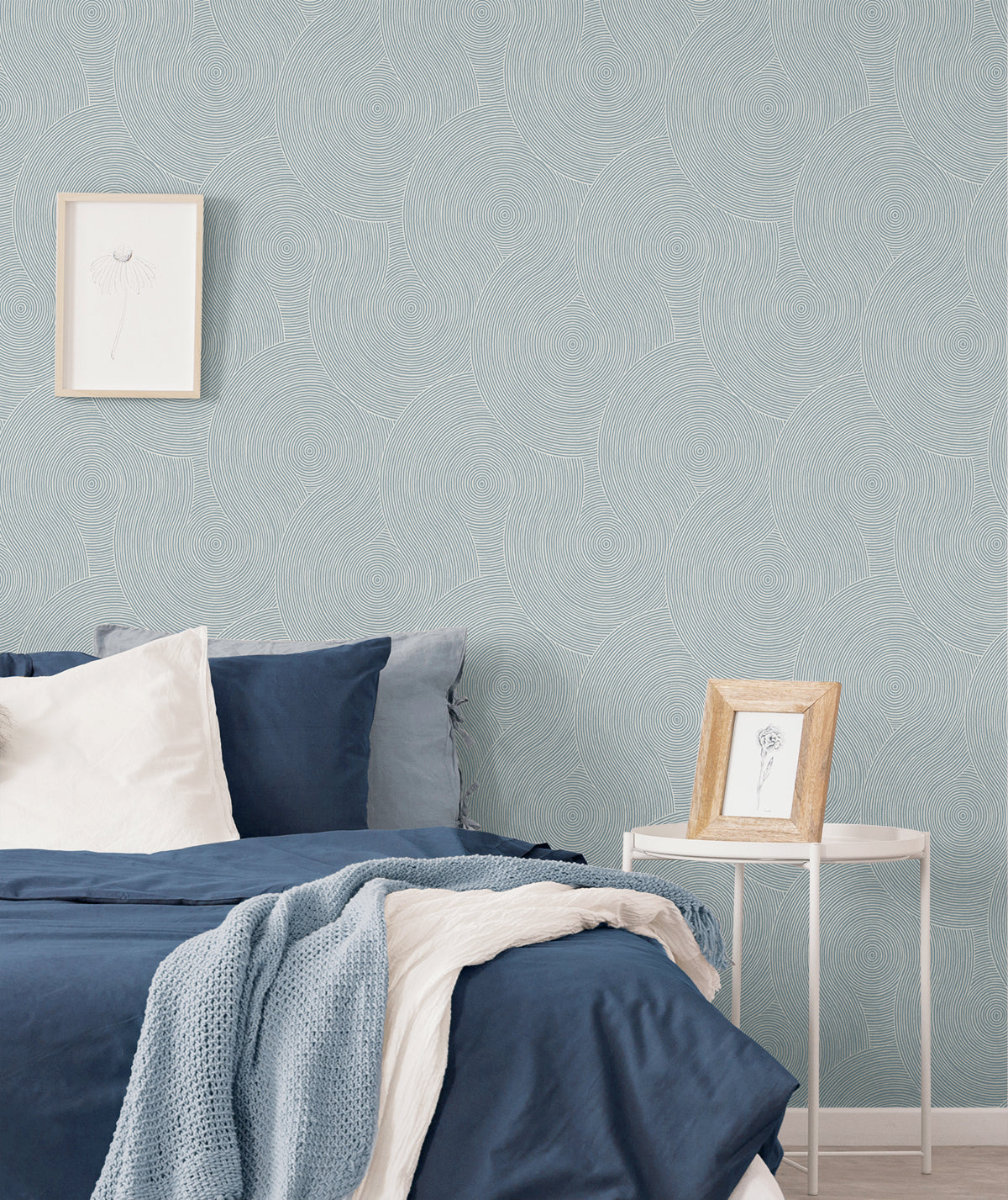 Swirl Geo Light Blue by NextWall Peel & Stick Geometric Wallpaper – NextWall NW56702