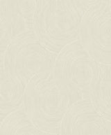 Light beige swirl geometric peel and stick wallpaper pattern with concentric linework.
