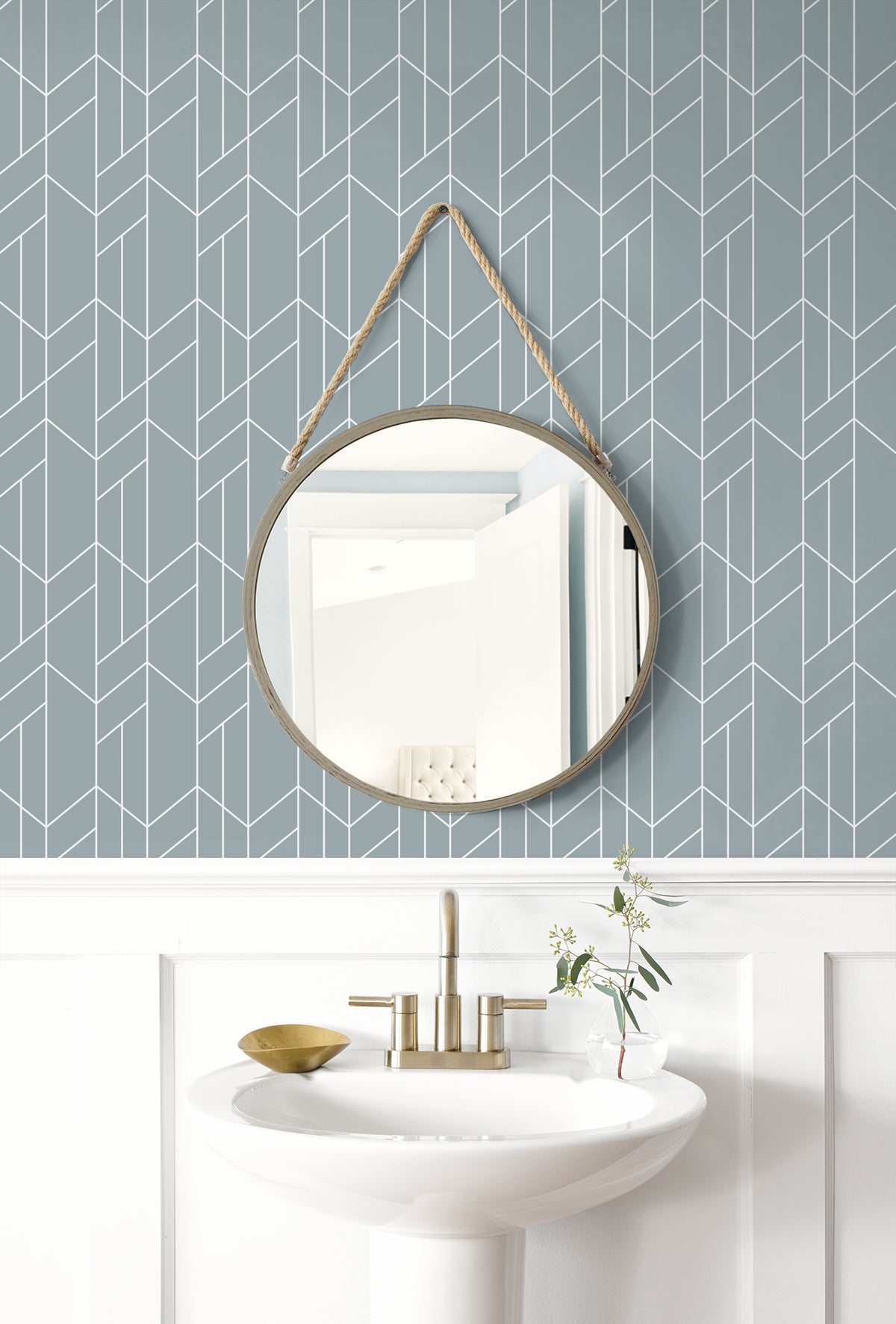 Geometry Light Blue by NextWall Peel & Stick Geometric Peel & Stick Wallpaper – NextWall NW56802