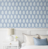Pinnate Leaf Silhouette Blue Mist by NextWall Peel & Stick Botanical Leaf Wallpaper – NextWall NW57202