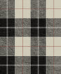 Altarinda Plaid peel and stick wallpaper in black, grey, cream, and red