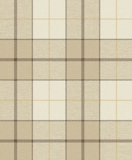Latte beige plaid peel and stick wallpaper pattern