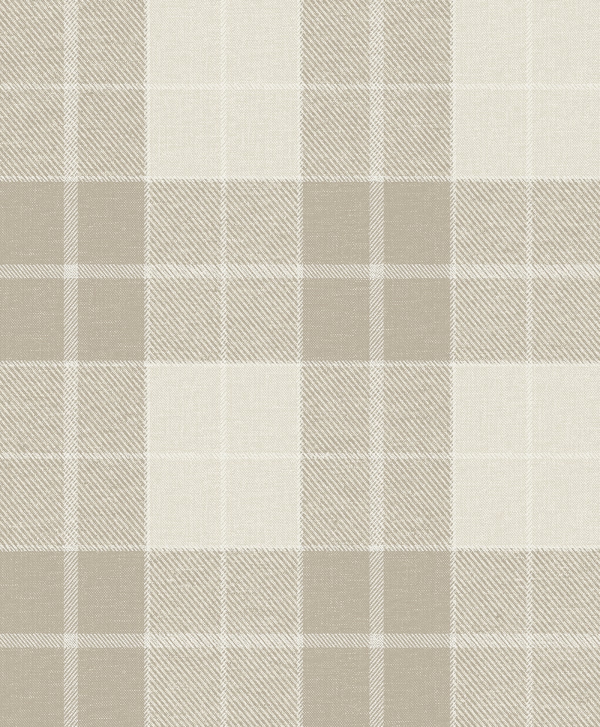 NextWall Altarinda Plaid peel and stick wallpaper in Creme Brulee beige
