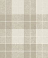 NextWall Altarinda Plaid peel and stick wallpaper in Creme Brulee beige