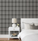 Calverlay Plaid Stoneware by NextWall Peel & Stick Traditional Plaid Peel & Stick Wallpaper – NextWall NW58200