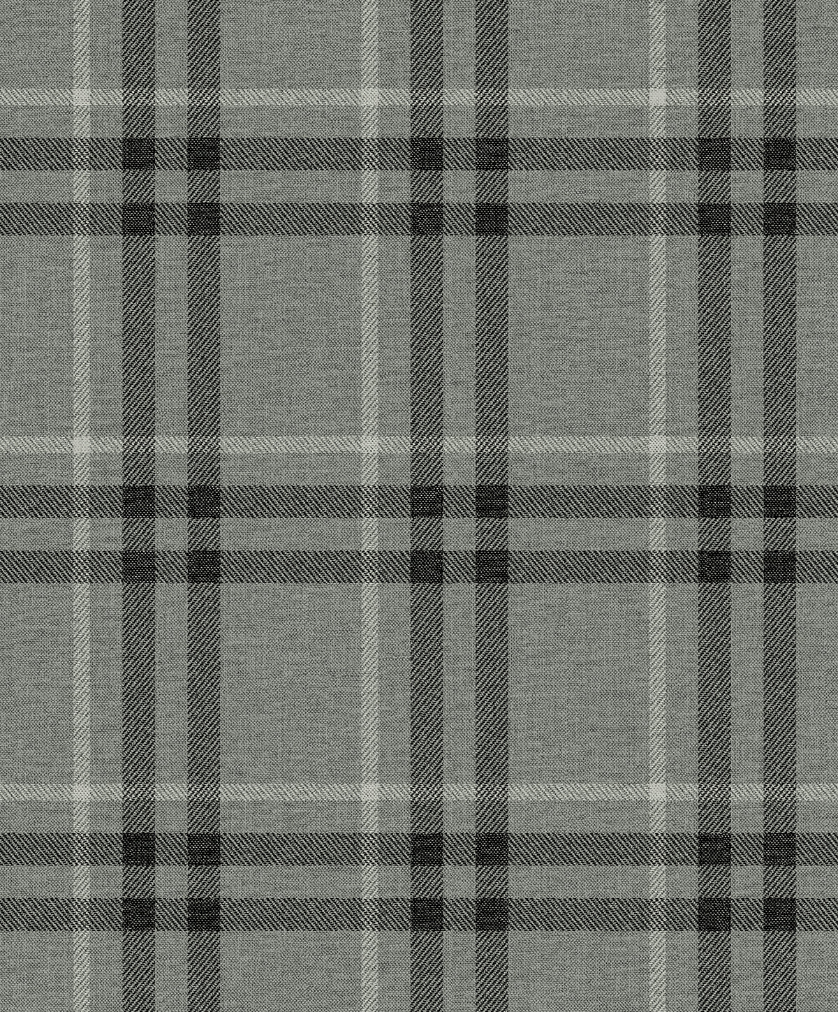 Calverlay Plaid peel and stick wallpaper in grey stoneware