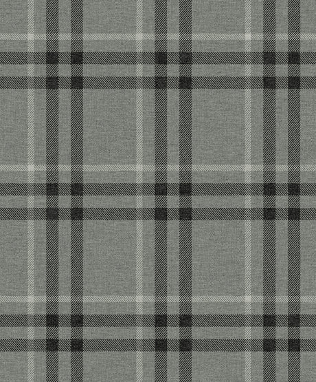 Calverlay Plaid peel and stick wallpaper in grey stoneware