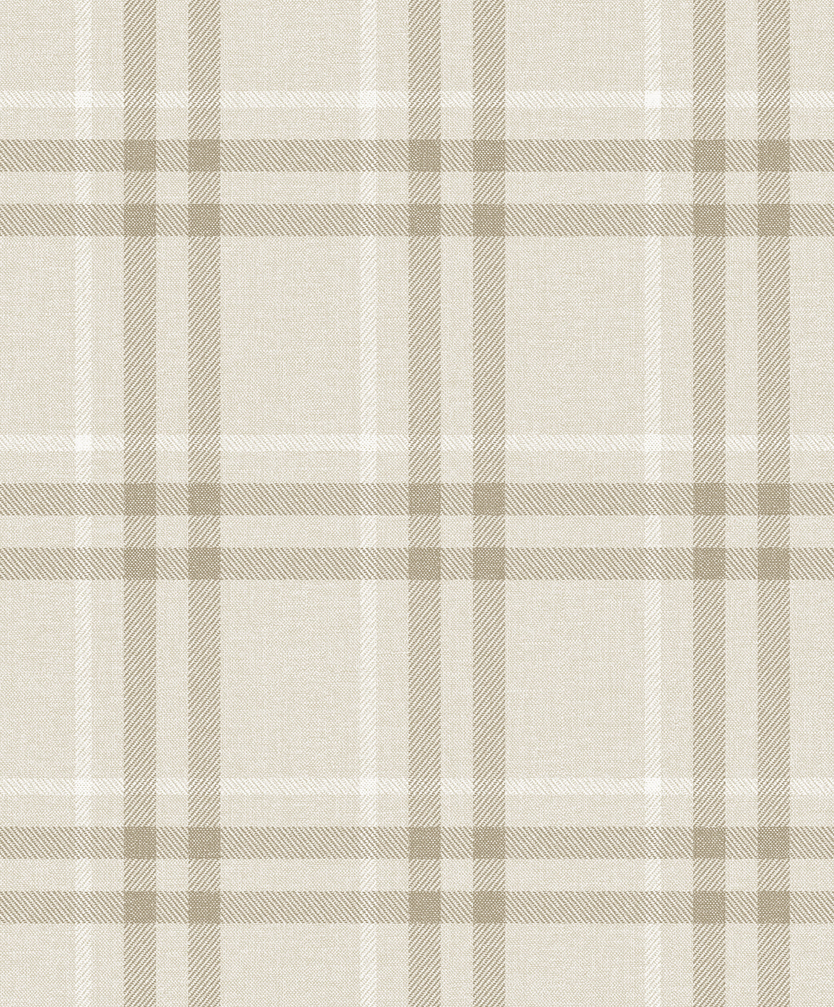 French vanilla beige Calverlay Plaid peel and stick wallpaper pattern
