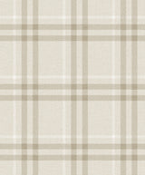 French vanilla beige Calverlay Plaid peel and stick wallpaper pattern