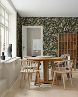 Vintage Bird Garden Green & Mauve by NextWall Peel & Stick Botanical Bird Wallpaper – NextWall NWS058504