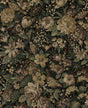 Vintage Bird Garden peel and stick wallpaper pattern with vintage floral botanicals and birds in spice and green ash tones.