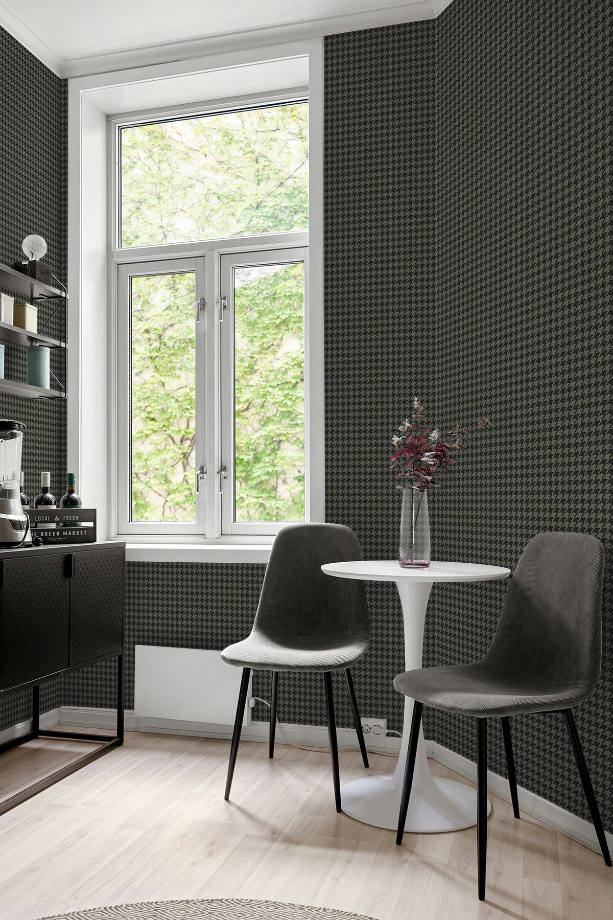 Tailor Houndstooth Stoneware by NextWall Peel & Stick Houndstooth Wallpaper – NextWall NW58610