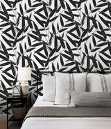 Leaf Branch Trail Ebony by NextWall Peel & Stick Botanical Wallpaper – NextWall NW58800