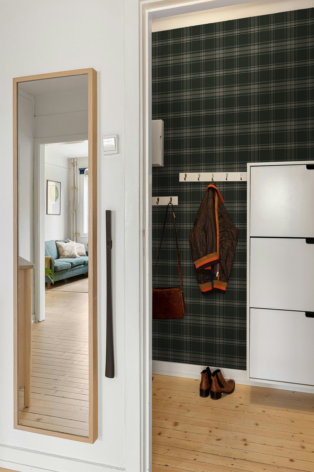 Sennehill Plaid Greenery by NextWall Peel & Stick Plaid Wallpaper – NextWall NW58904