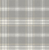 Daydream Grey plaid peel and stick wallpaper pattern in grey, white, and warm beige