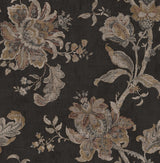 Anelda Jacobean peel and stick wallpaper in Ironwork & Russett floral pattern on a dark background by NextWall (NW59100).